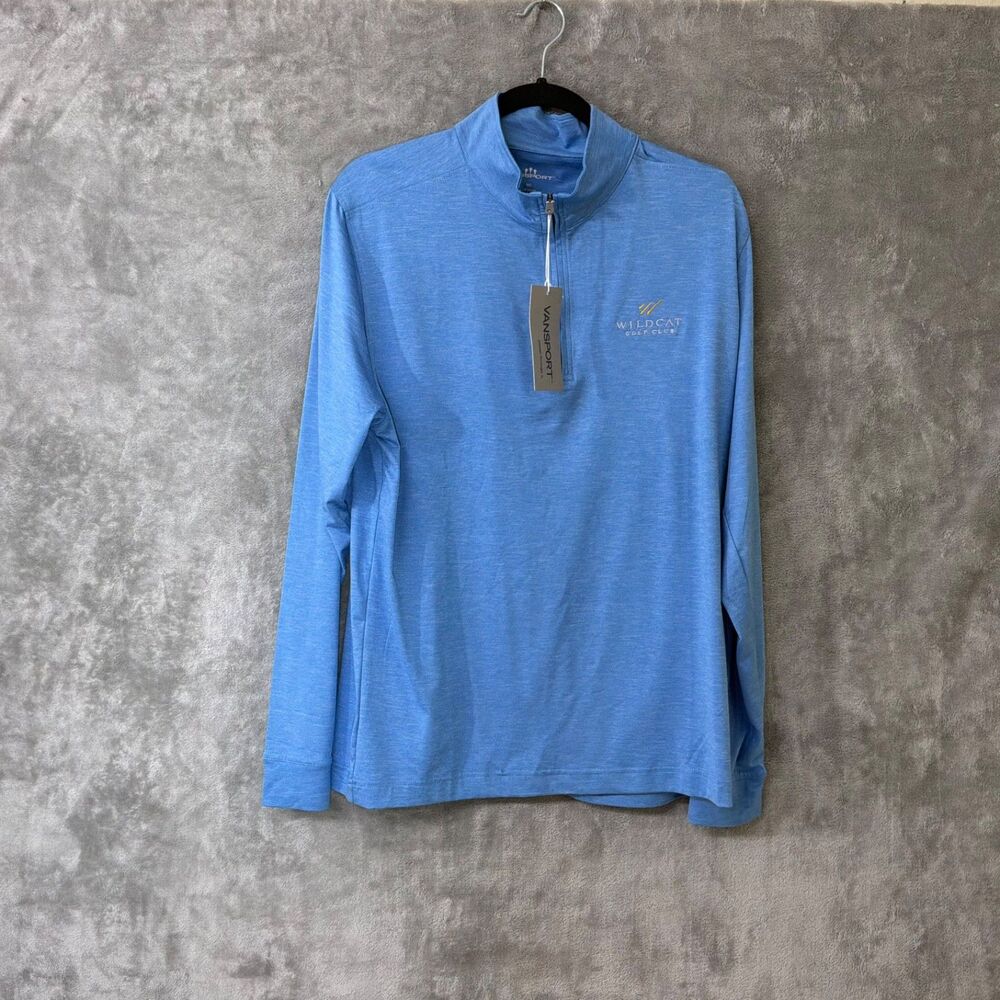 NWT Vansport  Zen 1/4 zip men’s M Pullover w wild cat golf club  Logo